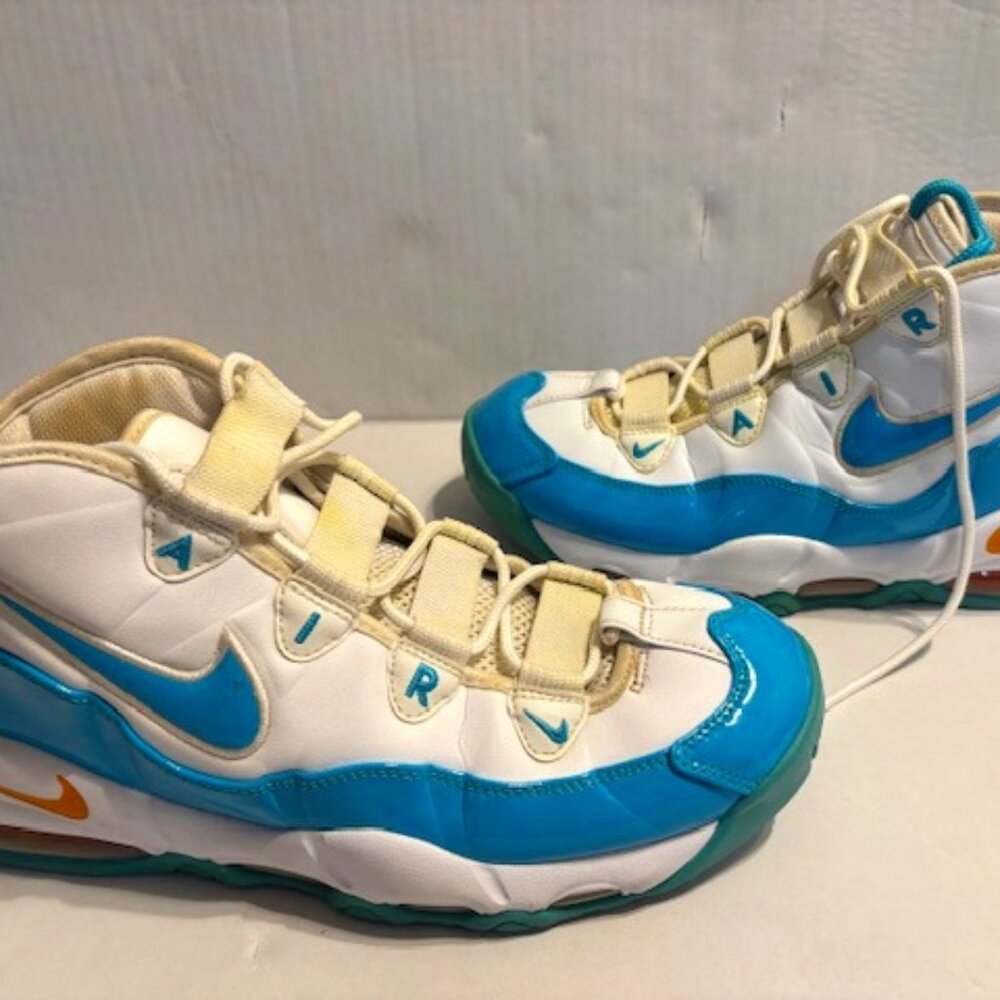 NIKE air max uptempo 95 size 10 white blue fury - Picture 1 of 7
